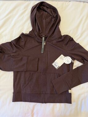 Vuori Women's Zip Hoodie in Dark Brown